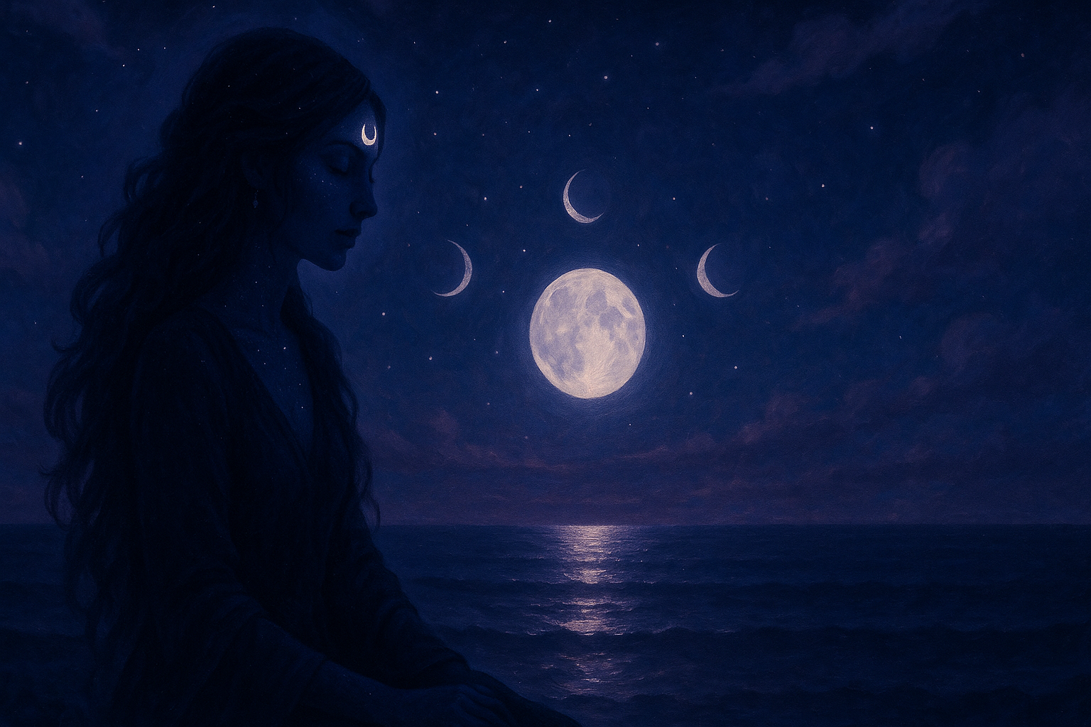 Mulher em silhueta contemplando a lua cheia refletida no mar, com as quatro fases lunares no céu, simbolizando conexão espiritual e harmonia com a natureza.Mulher em silhueta contemplando a lua cheia refletida no mar, com as quatro fases lunares no céu, simbolizando conexão espiritual e harmonia com a natureza.Mulher em silhueta contemplando a lua cheia refletida no mar, com as quatro fases lunares no céu, simbolizando conexão espiritual e harmonia com a natureza.Mulher em silhueta contemplando a lua cheia refletida no mar, com as quatro fases lunares no céu, simbolizando conexão espiritual e harmonia com a natureza.Mulher em silhueta contemplando a lua cheia refletida no mar, com as quatro fases lunares no céu, simbolizando conexão espiritual e harmonia com a natureza.